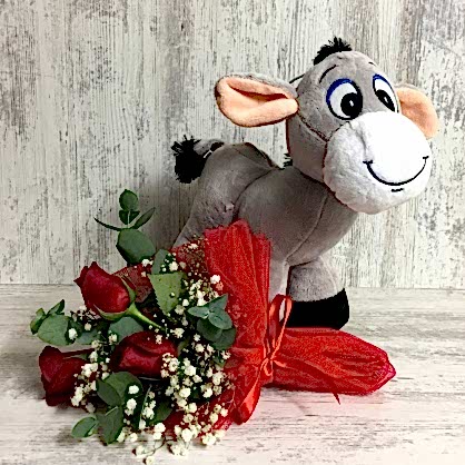 Peluş Eşşek ve Güller