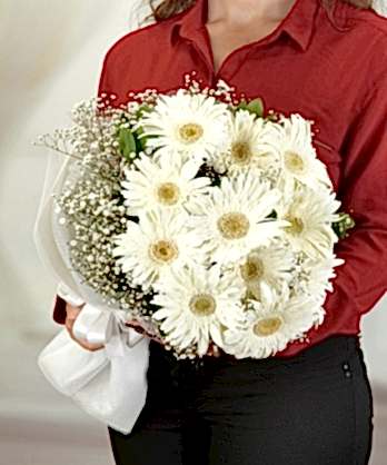 Beyaz Gerbera Buketi