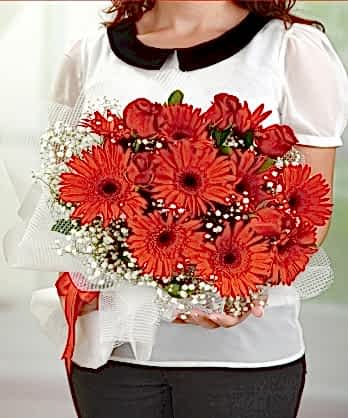 Kırmızı Gerbera Gül Buketi